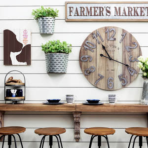Quà Tặng Đặc Trưng Cổ Điển Bằng Gỗ MDF 16 Inch Đồng Hồ Kích Thước Lớn Bằng Gỗ Mộc Mạc Cổ Đồng Hồ Treo Tường Lớn 3D Trang Trại - Product Image 5