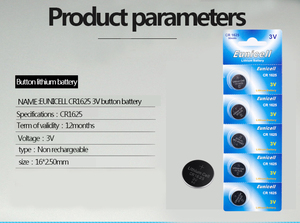 LiMnO2 батарея 3V CR1625 литиевая монетница батарея eunicell - Product Image 6