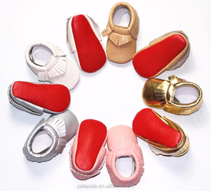 <span class=keywords><strong>Scarpe</strong></span> con Suola Rossa all'Ingrosso, Mocassini per Neonati in Pelle PU con Suola Morbida e Fiocco - Product Image 4