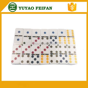 <span class=keywords><strong>D6</strong></span>คู่หก6โดมิโนเกมตั้งอยู่ในกล่องดีบุกที่มีจุดที่มีสีสัน - Product Image 3