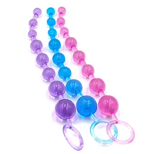 Super long anal beads plug Top Seller Rubber butt plug colorful Crystal Pearl Long Anal Beads For Male Female sex toys