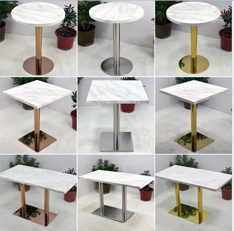Ucuz akrilik taşınabilir daire restoran Cafe yemek yuvarlak masa tasarımı, fast food masa, bar masası