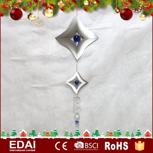 Alta calidad 12 pulgadas plata metal SPINNER cebo decoración bola de cristal Wind SPINNER con diferentes perlas de color - Product Image 3