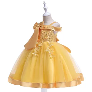 Hot Selling Kids Clothes Korean Style Baby Girls Party Wear Gown Evening Dress L5081