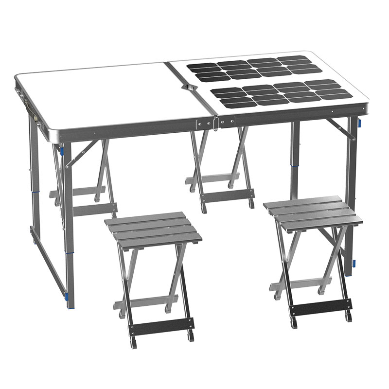Folding plastic camping picnic table smart solar table for traval