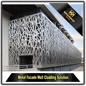 Grabado panel de muro cortina de corte por láser de aluminio perforado panel de fachada - Product Image 4