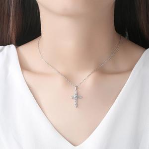 CZCITY 925 Sterling <strong>Silver</strong> <strong>Cross</strong> <strong>Necklace</strong> 3A Cubic Zirconia <strong>Cross</strong> Pendant <strong>Necklaces</strong> for <strong>Women</strong> Wholesale Jewellery - Product Image 3