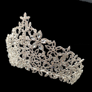 Echsio AAA Cubic Zirconia Crown Per Le Donne Sposa Dubai Gioielli Da Sposa <span class=keywords><strong>di</strong></span> Lusso Con Il Fiore BC3218 - Product Image 2