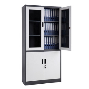 Office Steel Filing Cabinet steel storage cupboard steel cabinet with glass door