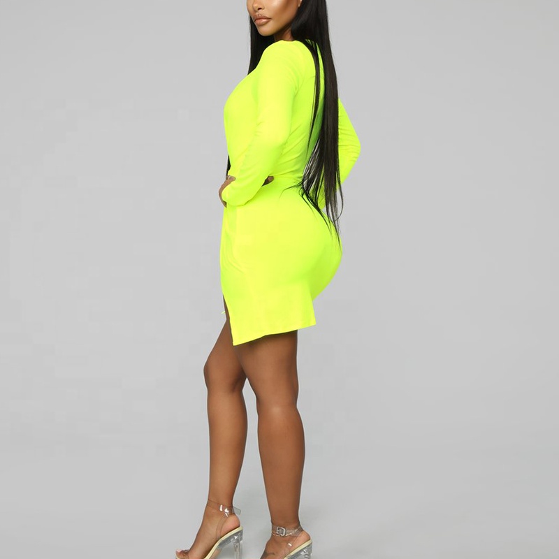 neon yellow long sleeve dress Amber Glow Yellow Long Sleeve Maxi Dress - US 10