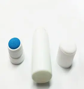 PE schwamm kopf applikator flasche, weiß flasche mit blau schwamm kopf