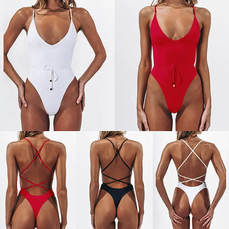 2020 Custom String Bikini Sport Badpak Cover Up Vrouw Badmode Een Stuk