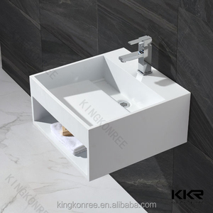 <span class=keywords><strong>Lavabo</strong></span> commercial avec étagère, <span class=keywords><strong>lavabo</strong></span> de salle de bain en surface solide - Product Image 1