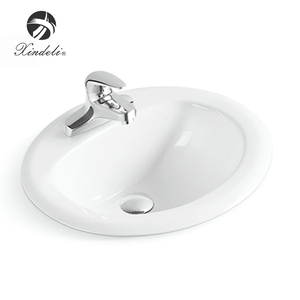 <span class=keywords><strong>Lavandino</strong></span> del <span class=keywords><strong>bagno</strong></span> del bacino del gabinetto della nave di ceramica del fronte ovale semi-incassato bianco professionale del fornitore - Product Image 5