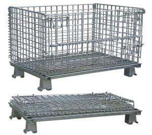 <span class=keywords><strong>Cage</strong></span> de rangement pliable en acier, conteneur à roulettes, entrepôts locaux - Product Image 3