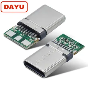 Pabrik 3.1 USB Tipe C CONNECTOR Male 3 PIN SOLDER dengan PCB Gunung Jack Jack Jack