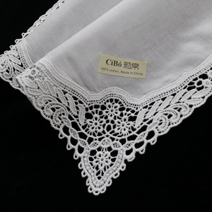 A009: الأبيض قسط القطن الدانتيل منديل الكروشيه بالمناديل للنساء/السيدات الزفاف هدية - Product Image 6