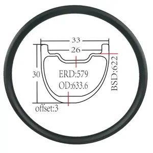 SMTB08-29 Synergy Bike 33MM*30MM Mountain Bike Rim All Mountain 29ER Carbon MTB Rim 29 Inch Bicycle Rim