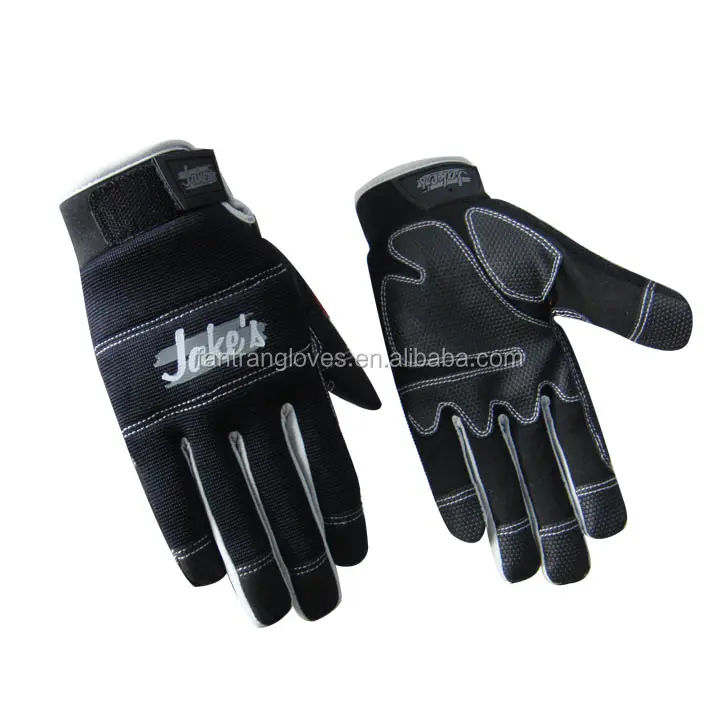 Non-slip leather synthetic leather palm mechanic gloves