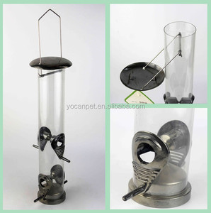 Plastic Tube Metal Roof <strong>Bird</strong> Feeder for Sead <strong>Wild</strong> <strong>Bird</strong> Feeder for Sale Wholesale OEM 4 Perch Pet Bowls &amp; Feeders Food Storage - Product Image 5