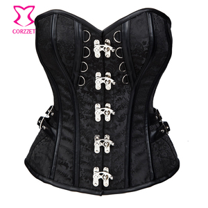 <span class=keywords><strong>Corsetto</strong></span> Steampunk Marrone Gotico CORZZET con Chiusura Posteriore in Acciaio e Allacciatura <span class=keywords><strong>per</strong></span> Halloween - Product Image 3