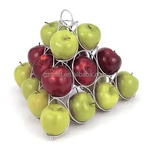 Groothandel Metalen Draad Fruit Houder Fruit Display Stand Piramide Vorm Appelhouder