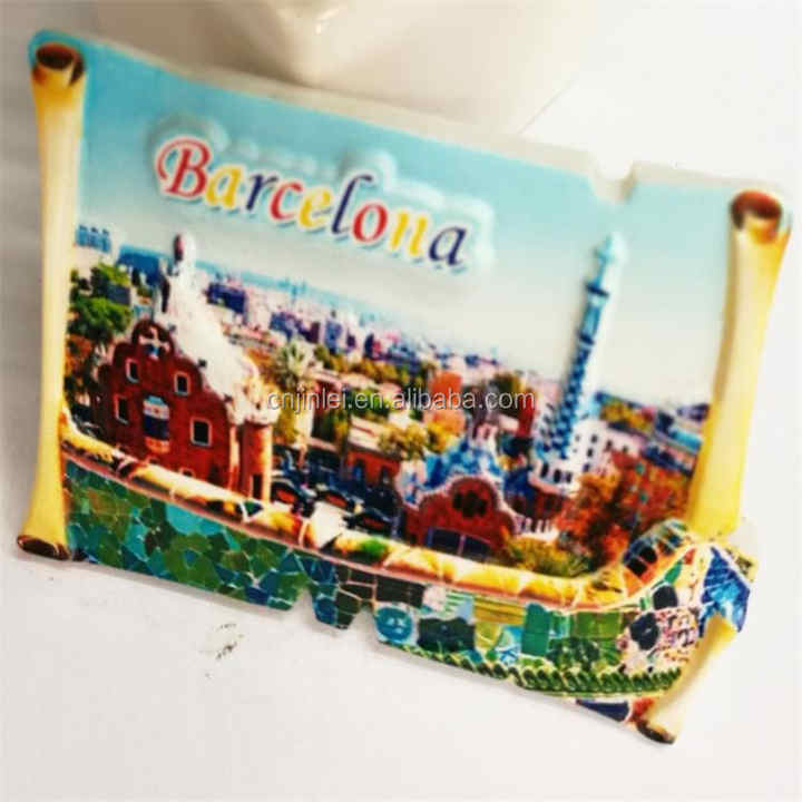 Barcelona Souvenir Heart Shape Resin Fridge Magnet