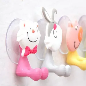 Soft PVC cartoon wall mounted silicone single toothbrush holder with sucker