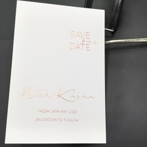 Carte d'invitation de mariage 2026 avec <span class=keywords><strong>impression</strong></span> dorée à chaud, fabriquée en carton ondulé, papier kraft, papier offset, carton - Product Image 3