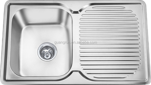Au-dessus du Comptoir En Acier Inoxydable Simple Bol <span class=keywords><strong>Évier</strong></span> De Cuisine Avec Égouttoir GR-648 - Product Image 4