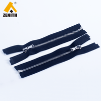 Fermeture éclair à glissière ouverte Zenith Shinny Silver ZM10006, fermeture éclair en métal durable à verrouillage automatique, fabriquée en laiton de haute qualité, sans nickel