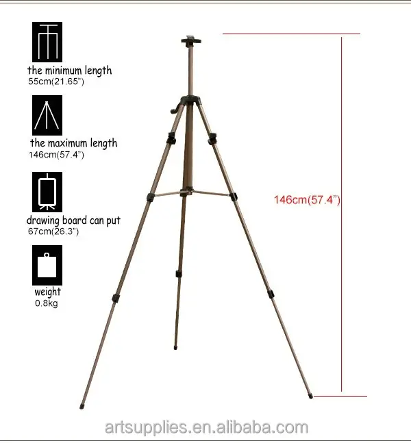 Metallo Portatile Treppiede In Alluminio Artista Cavalletto Per La Pittura