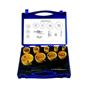 13Pcs HSS Bi-Metal Hole Saw ชุดสีฟ้ากล่องพลาสติกสำหรับโลหะไม้พลาสติก