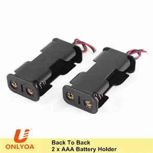 High Quality Plastic 3V 2*AAA Battery Cell Holder Box Case With 15CM Wire Leads And Switch