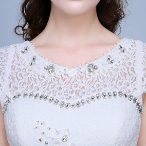 Owlprincess — robe de mariage blanche élégante, à manches cape, avec lacets au dos, longueur au sol, 2018 - Product Image 4