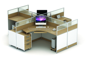 4 Pax Partizione Workstation da Ufficio con Acrilico e Unità Cassetto - Product Image 3