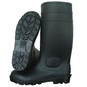 Billige neue stil schwarz PVC nitril gummi sicherheit stiefel