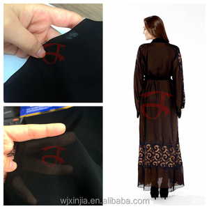 イスラム教徒の女性のスカーフのためのフォーマルなブラックウールシフォンアバヤスカーフ生地 - Product Image 6