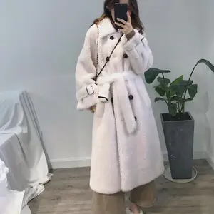 Coreano vestiti di inverno giacca cappotto di pelliccia reale delle donne allentato oversize vera pelliccia di pecora shearling cappotto