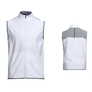 Thin Stand Collar Mens Golf Jacket sleeveless Golf Wind Breaker Jacket Quick Dry Golf Vest