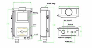 Khí clo treo tường báo động dò gas gắn cho CL2 rò rỉ giám sát - Product Image 3