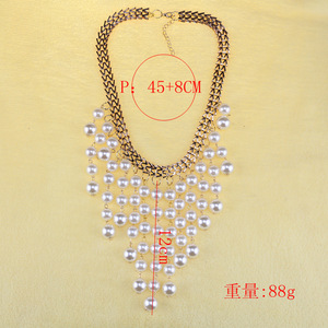 Collar <span class=keywords><strong>de</strong></span> <span class=keywords><strong>Perlas</strong></span> Artificiales <span class=keywords><strong>de</strong></span> Estilo Antiguo con Colgante <span class=keywords><strong>de</strong></span> Cadena <span class=keywords><strong>de</strong></span> <span class=keywords><strong>Perlas</strong></span> <span class=keywords><strong>de</strong></span> Varias Capas - Product Image 3