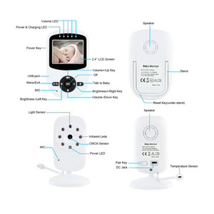 LCD sans fil Audio Vidéo Bébé Moniteur SM24 Radio Nounou Musique Interphone IR Portable Bébé Caméra Bébé Talkie-walkie Baby-Sitter - Product Image 4
