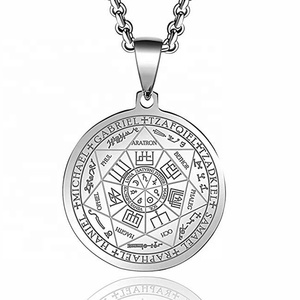Kalung MECYLIFE Tujuh Malaikat Agung Bahan Stainless Steel Perhiasan Kristen Kalung Pria Kalung Pentagram Solomon - Product Image 2