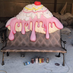 Scultura a Forma di Cono Gelato in Resina di Fibra di Vetro per Esterni, Nuovo Design di Alta Qualità, Altezza 40-60cm, 20kg, per Arte Pubblica e Collezionismo - Product Image 2