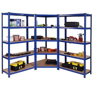 Scaffalatura Angolare per Garage 90cm Unità di Stoccaggio <span class=keywords><strong>Scaffali</strong></span> <span class=keywords><strong>in</strong></span> <span class=keywords><strong>Metallo</strong></span> Resistenti con Ripiani <span class=keywords><strong>in</strong></span> MDF - Product Image 1