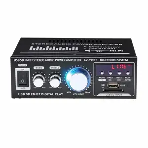 12V/220V 400W 2 CH BT HiFi Stereo Amplifier USB SD FM Radio Power Stereo Car Amplifier Audio Home Amplifier