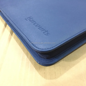 Chất Lượng Cao <span class=keywords><strong>Pu</strong></span> Da <span class=keywords><strong>Compendium</strong></span> Vòng Binder Zipper Thư Mục - Product Image 5