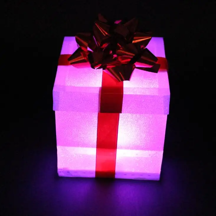 Custom Flashing LED Gift Packaging Box Most Popular Wedding Paper Gift Box With Ribbon Closure