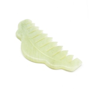 Pettine <span class=keywords><strong>in</strong></span> <span class=keywords><strong>Giada</strong></span> Naturale di Xiuyan, <span class=keywords><strong>Massaggiatore</strong></span> Gua Sha per Cuoio Capelluto, per Crescita dei Capelli e Relax, Strumento di Bellezza all'Ingrosso - Product Image 1